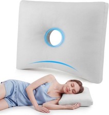 Ear Piercing Pillow with Hole Side Sleeper Pillow for Adult Ear Pain, Washable