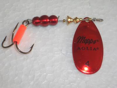 Mepps Aglia Platinium rot, Gr. 4 mit  8g Spinner 