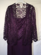 NEW FORMAL EVENING LONG GOWN MOTHER of THE BRIDE GROOM DRESS CHURCH PLUM SZ XL