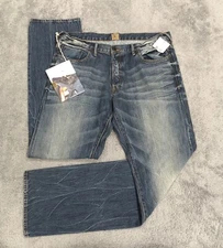 PRPS Jeans Men’s 37x34 Barracuda Button Fly Whiskered Stone Wash Denim Jeans