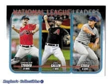 ⚾️ 2024 ~ Topps #309 ~ 2023 NL Win Leaders ~ Strider / Gallen / Steele ~ NmMt=8