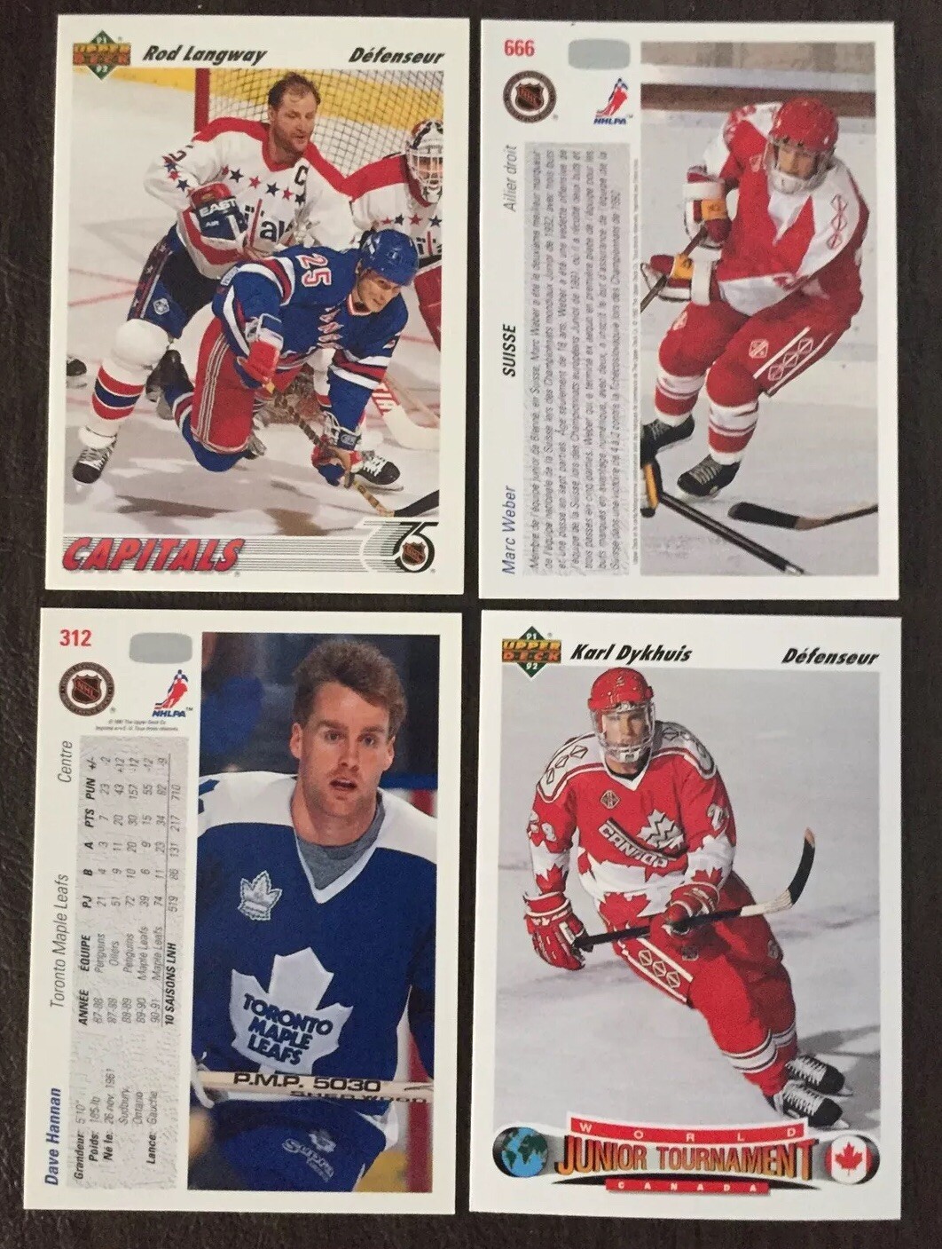 🔽( U SELECT CARDS ) 1991-92 Upper Deck Français Hockey Singles 201-400