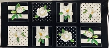 P&B TEXTILES--MAGNOLIAS #MAGN4251K - LARGE BLOCK PANEL, 19"x43"