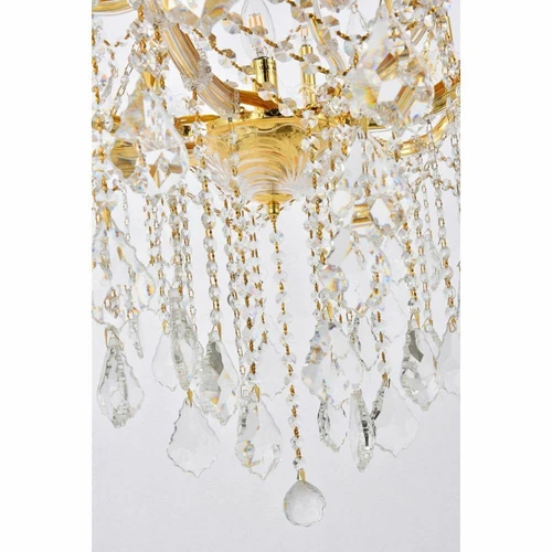 Crystal Chandelier Large Gold Foyer Living or Dining Room 28 Light Fixture 52 in - Picture 8 of 8
