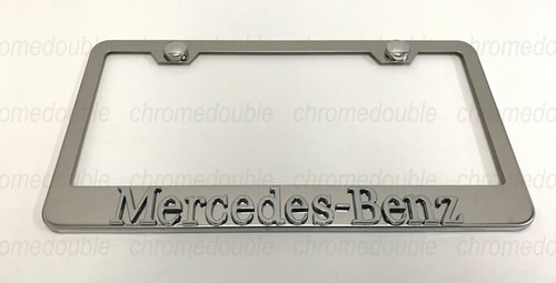 1pc 3D ///AMGemblem - BLACK Stainless Steel License Plate Frame