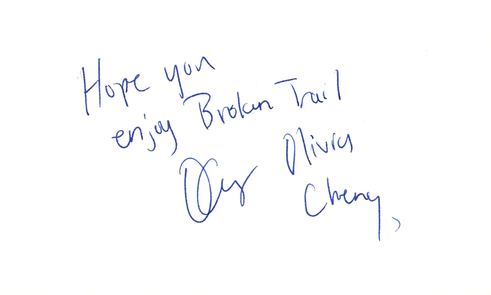 Olivia Cheng Signed Auto 3x5 Index Card Warrior