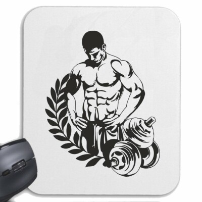 MAUSPAD MOUSEPAD BODYBUILDER BODYBUILDING GYM KRAFTTRAINING FITNESSSTUDIO MUSKEL