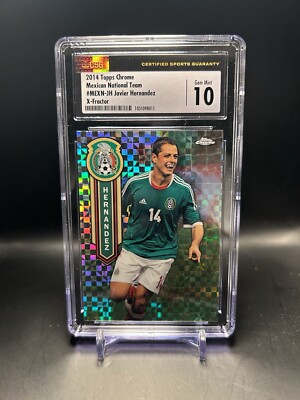 Javier Hernandez 2014 Topps Chrome Mexico National Team Xfractor CSG 10