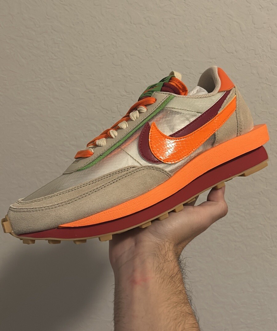SACAI X NIKE Taglia 10 Nike Sacai x Clot x LDWaffle Net Orange Blaze *NUOVISSIME* DH1347 100
