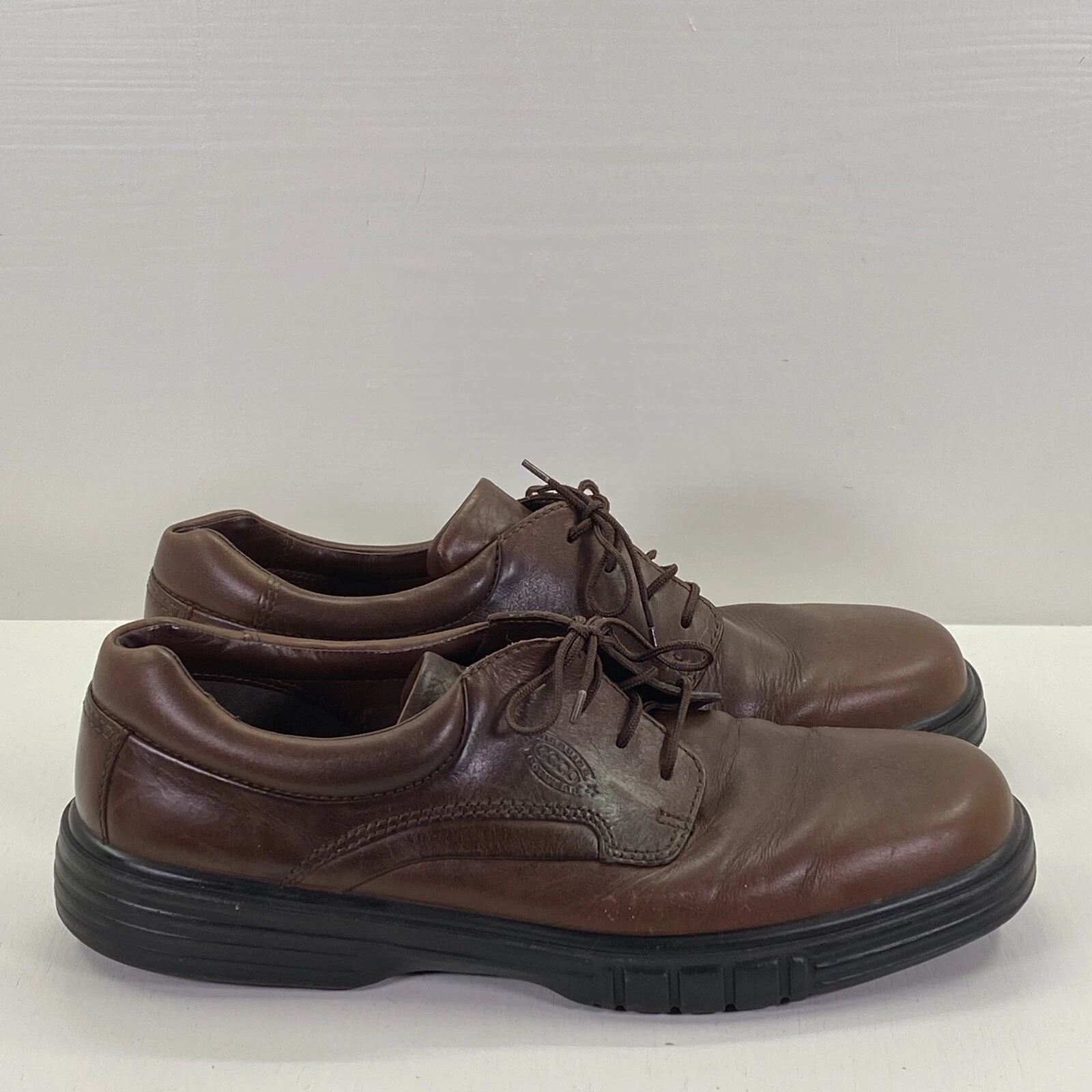 Scarpe morbide Ecco da uomo 45 US 11 11 5 marroni in pelle stringate abito casual antiurto