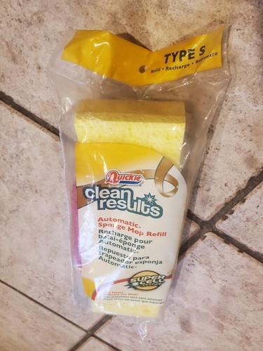 NEW Quickie Clean Results Type S Automatic Sponge Mop Head Refill #0442CR Sealed