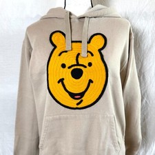 Winnie The Pooh Hoodie Disney Women's Sz L Sand Sweatshirt Pullover Vintage Y2K