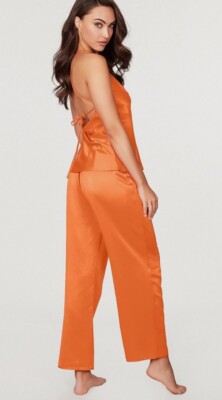 Frederick's of Hollywood Orange Lattice Lacing PJ Set Exuberance Size Medium $69