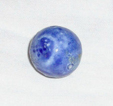 VINTAGE BENNINGTON BLUE POTTERY CLAY MARBLE NICE 3/4" ESTATE ORIG EARLY 1900s