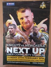 Rugby League Poster: York Knights v Newcastle 27th February 2022
