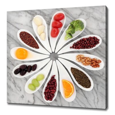 Regenbogen bunt gesund Super Food Auswahl Küche modernes Design Canvas Prin