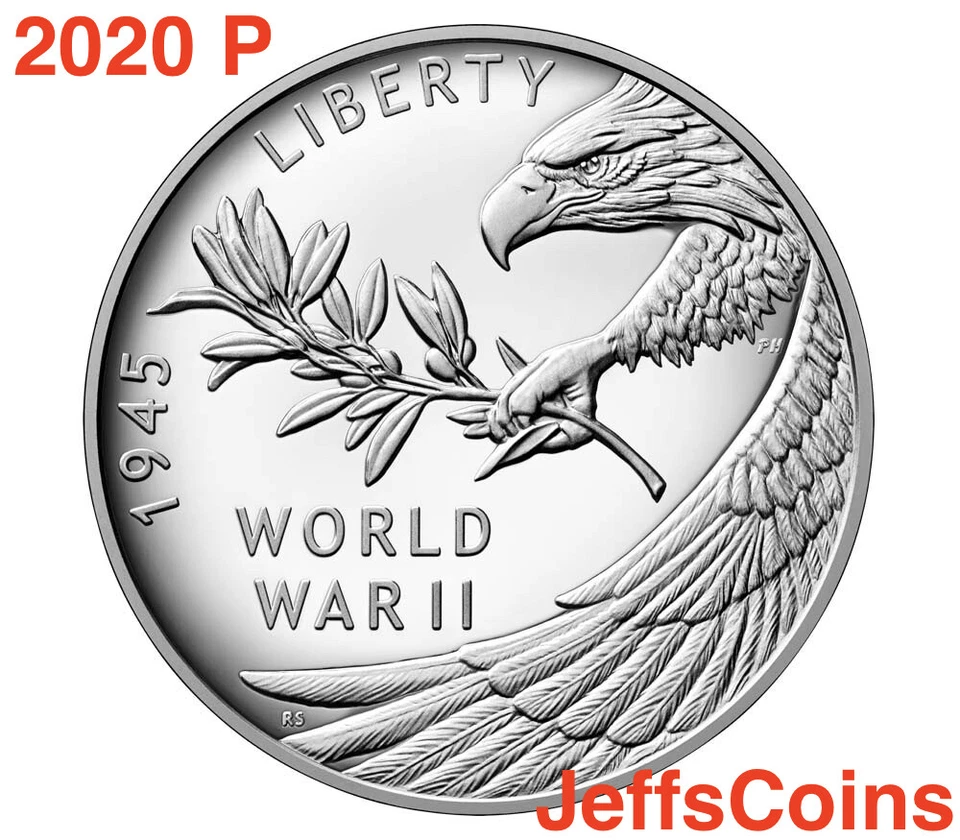 2020 P Mint End of World War II 75th 1 oz .999 Silver Medal Eagle 1945 20XH Rare - Image 3 of 4