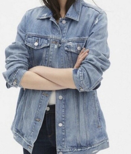 Blue Denim Jacket Oversize Sz L NWT 