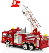Fire Engine Truck Kids Toy Kids Toy with Extending Ladder & Lights & Siren Toys