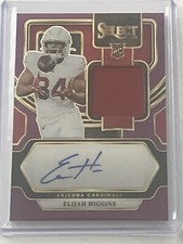 2023 Select Elijah Higgins Purple Rookie Patch Autograph/49 - Cardinals 