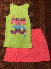 EUC Girls The Children's Place Awesome Shirt and Skirt Size M 7/8