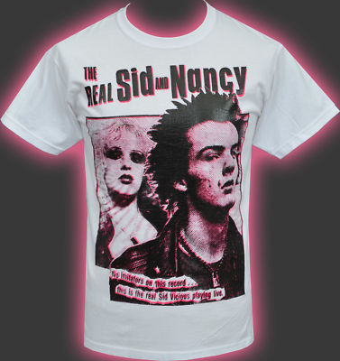 HERREN WEISSES T-SHIRT THE REAL SID & NANCY ENGLISH LONDON PUNK ROCK 1977 PINK S-5XL