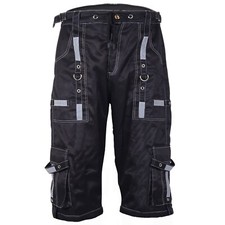 Gothic Bondage Reflective Men Short Alternative Punk Rock Emo Trip Shorts