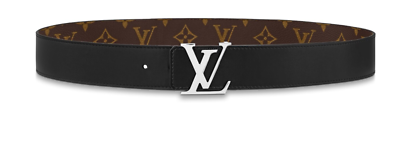 LOUIS VUITTON 黒レザーベルト 95/38 $605 New Louis Vuitton 40mm Reversible Monogram Belt size 95 38 | eBay