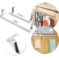 Bathroom Over Door Tea Towel Holder Kitchen Cabinet Rack Hanger Storage Shelf