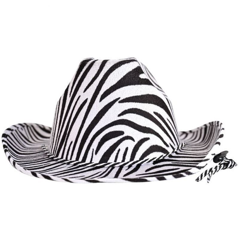 Zebra Print Cowboy Hat Adult Size Fits Most Jungle Safari  display picture 3