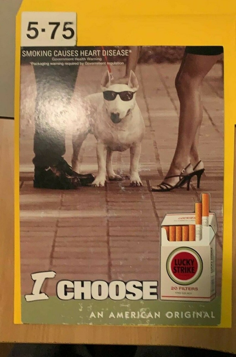 Original Lucky Strike Cigarettes shop counter advertisment Australian