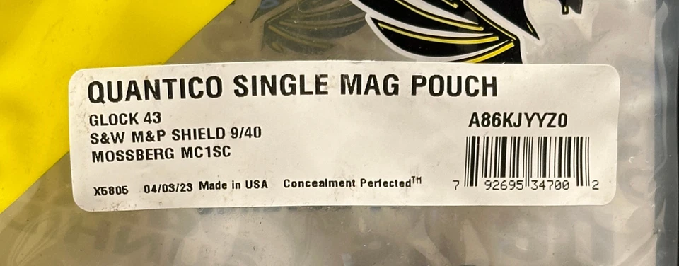Desantis A86KJYYZ0 Quantico Single Magazine Pouch for GLOCK 43, S&W SHIELD 9/40 - Image 2 of 4