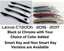 Custom Black or Chrome Door Handle Overlays 2015-2017 Lexus CT200h U PICK COLOR