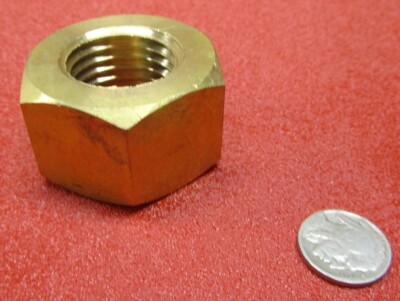 Brass Extra Wide, Heavy, Hex Nuts RH, 1 1/4''-7 x 2.0'' W x 1 7/32'' H, 1 Pc