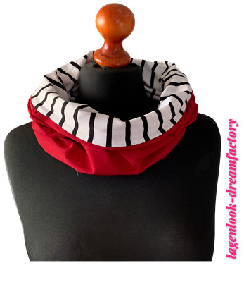 My Obsession LAGENLOOK raffinierter loser Kragen Taft-Jersey Streifen LOOP