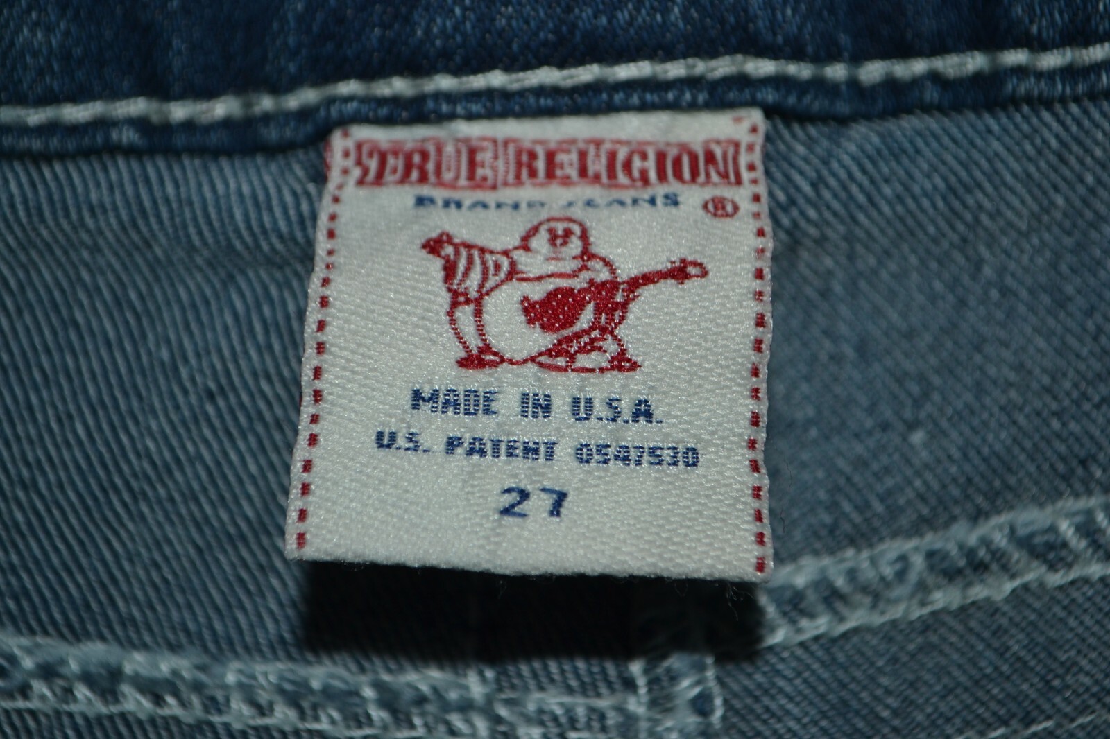 True Religion Women's Billy Straight Pocket Flaps Blue Denim Jeans Sz 27x32 thumbnail 9