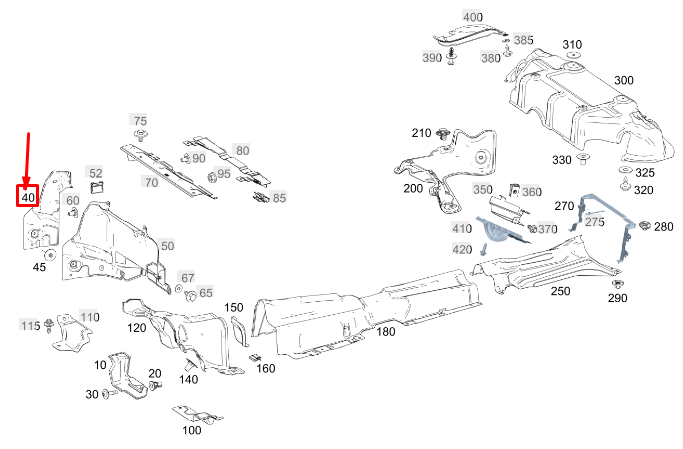 Neu MERCEDES-BENZ CLA C118 Auspuff-Hitzeschild oben rechts A1776801606 Original