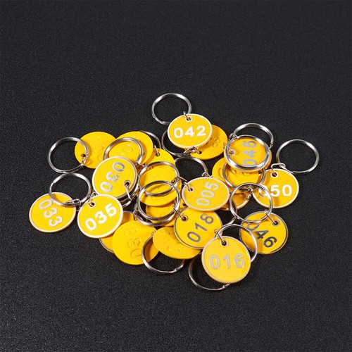 Round Labels Number ID Tags Key Chain Rings Stainless Steel Locker