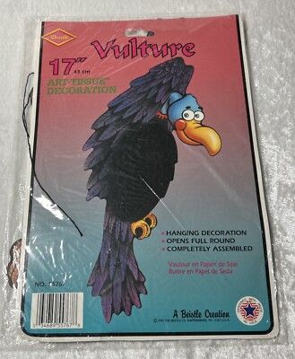 Beistle 17  Vulture Art Tissue Honeycomb Decoration 1993 NOS 55767 VTG Halloween