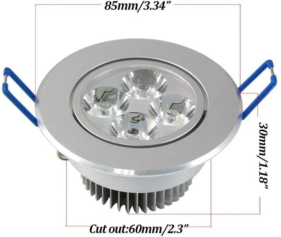 Paquete de 12 Downlight LED Regulable 3W Foco de Techo Empotrado Lámpara Controlador 110V Foto 2 de 4