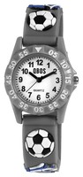 Kinder Armbanduhr Lernuhr Fussball Uhr Analog Kinderuhr Silikonarmband Grau Qbos