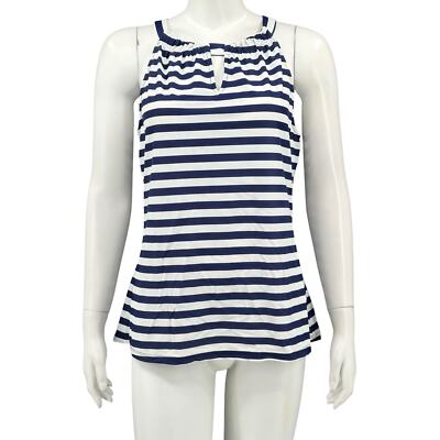 Jude Connally Top Womens XL White Navy Stripe Claire Nautical Sailor Jude Cloth