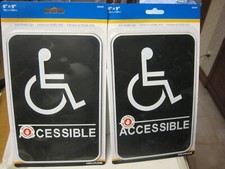 2 Hillman # 844151  6x9 handicap - ADA Braille Sign - Self-adhesive Plastic Sign
