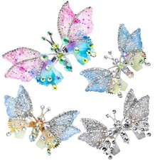 4Pcs Flying Butterfly Hairclips for Girls, Cute Moving Wings 3D Butterfly