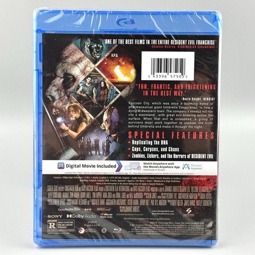 Resident Evil: Welcome to Raccoon City (Blu-ray, 2021) Brand New Factory Sealed - Picture 3 of 7