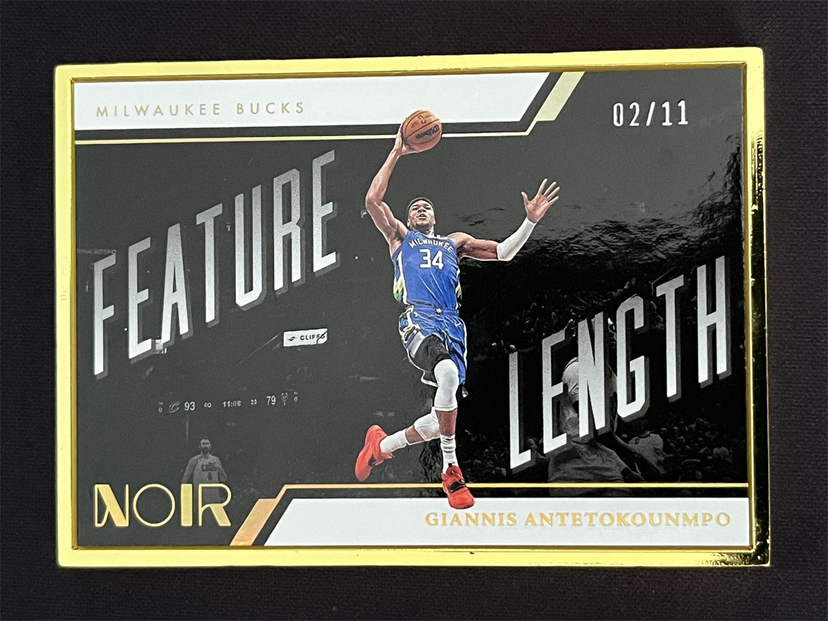 2022-23 Panini Noir Giannis Antetokounmpo #258 Gold Frame Feature Length /11