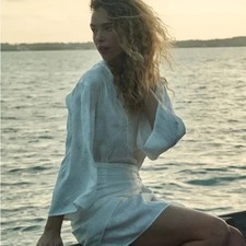 NWT Doen Leona V Neck Collar Tunic Long Sleeve Mini Dress size XS