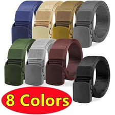 Men's Plastic Cam Buckle Nylon Canvas Tactical Waistband Webbing Military Belt