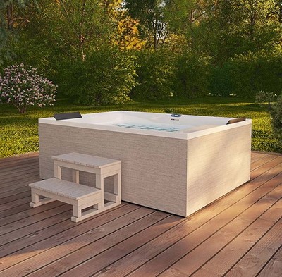 Designer Outdoor Whirlpool Hot Tub für Paare mit 2 Liegeflächen Heizung Ozon 2 P