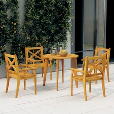 Garden Dining Set Natural wood Solid acacia wood Medium Durable vidaXL